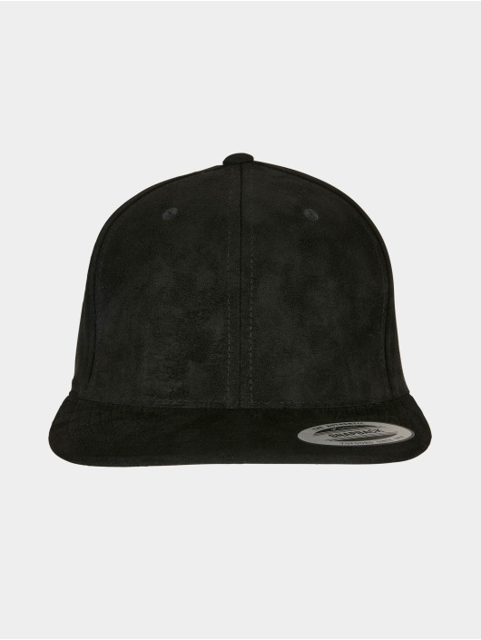 Flexfit snapback cap Suede Leather zwart