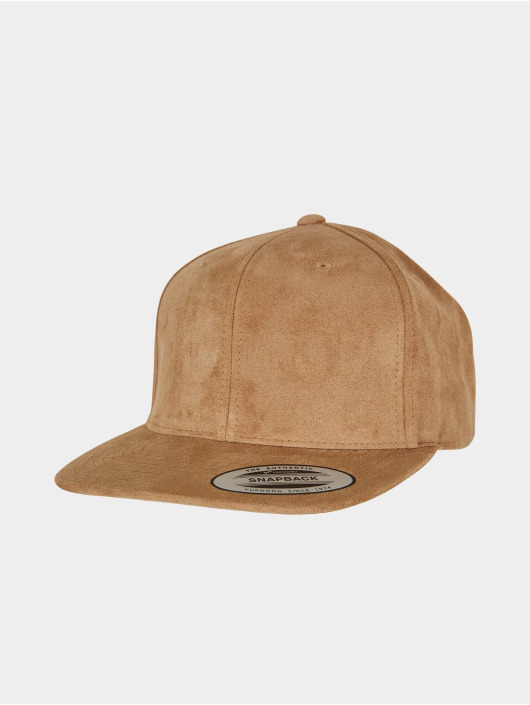 Flexfit Snapback Caps Suede Leather hnědožlutý
