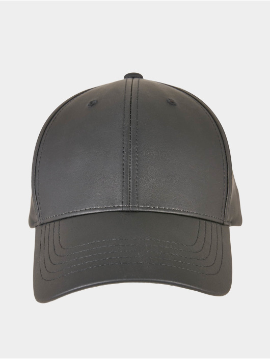 Flexfit Snapback Caps Synthetic Leather Alpha Shape Dad čern