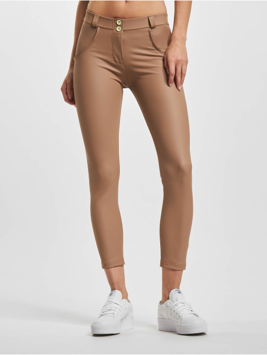 Freddy Legging WRUP Vegan Leather Push Up 7/8 Regular Waist Super brun