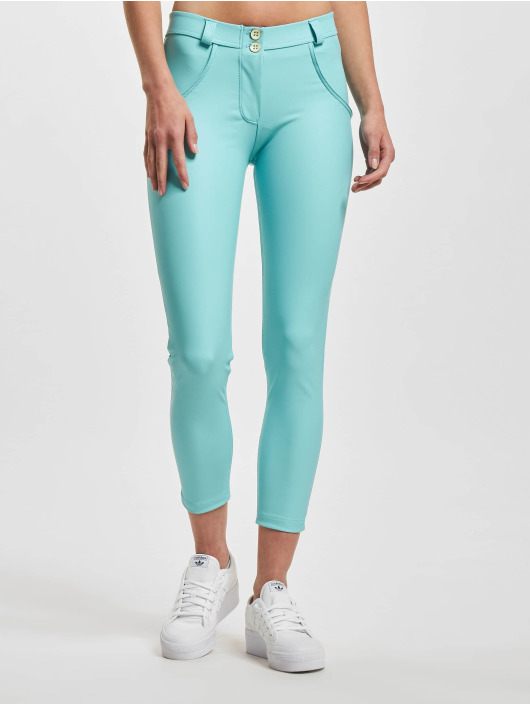 Freddy Legging WRUP Vegan Leather Push Up 7/8 Regular Waist Super Skinny turquois