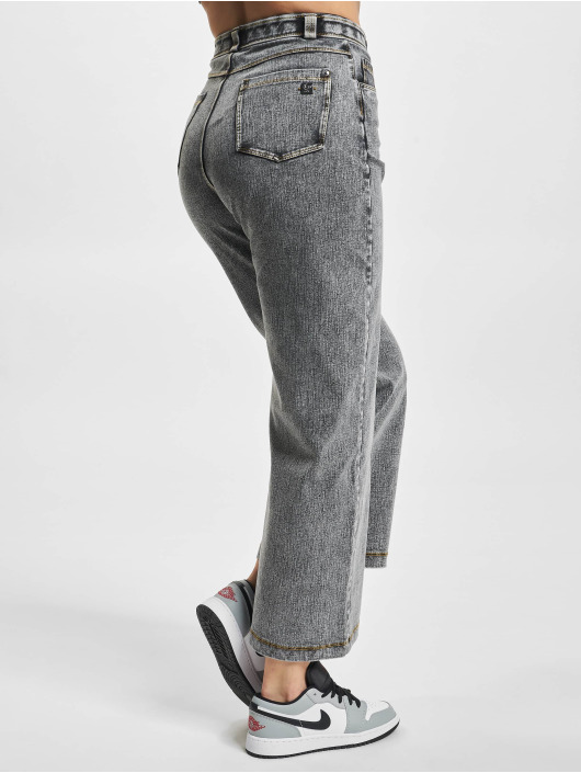 Freddy Loose Fit Jeans High Waist Wide Leg - Washed Denim grau