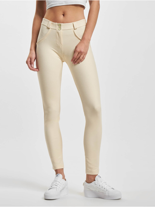 Freddy Skinny Jeans WRUP Drill Damen Push Up Hose Regular Waist béžový