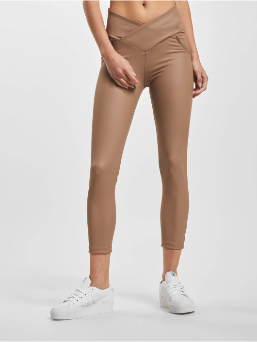 Freddy Vaqueros pitillos WRUP Vegan Leather Push Up 7/8 High Waist Super Skinny marrón