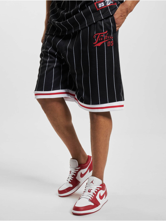 Fubu Shortsit Varsity Pinstriped Mesh musta