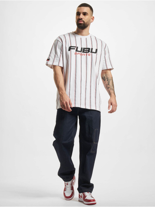 Fubu T-Shirt Pinstripe weiß