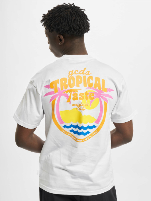 GCDS T-Shirt Tropical Taste blanc