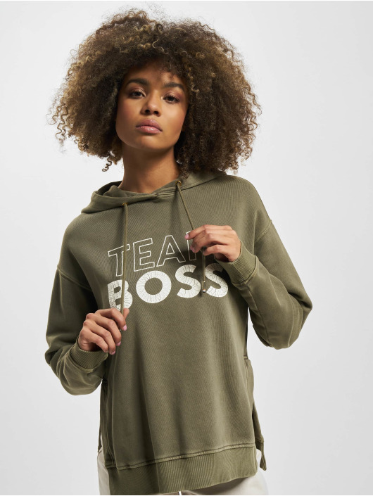 Hugo Hoodies Logo Print zelený