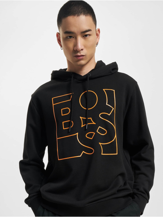 Hugo Hoodies Weboxy Logo Print čern