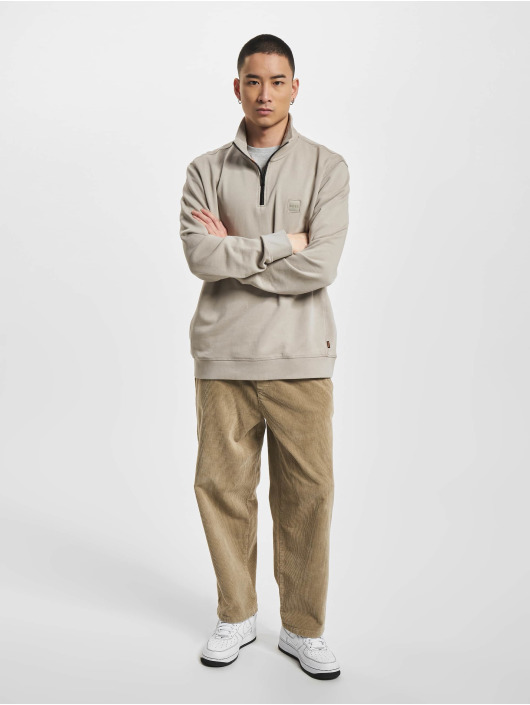 Hugo Jersey Zetrust Zip Logo Patch gris