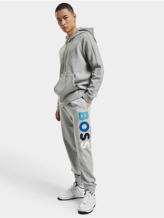 Hugo Jogging kalhoty Secolorfleece Logo šedá