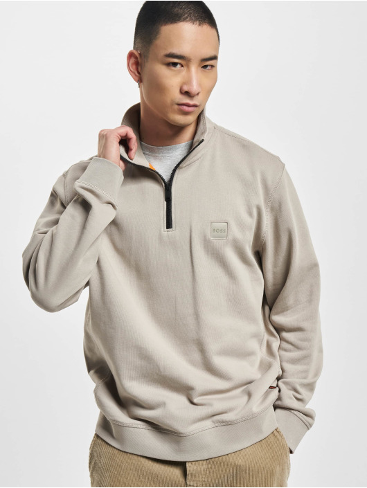 Hugo Maglia Zetrust Zip Logo Patch grigio