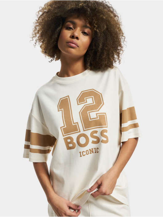 Hugo T-shirt Ebase Oversize Fit Sporty Print bianco