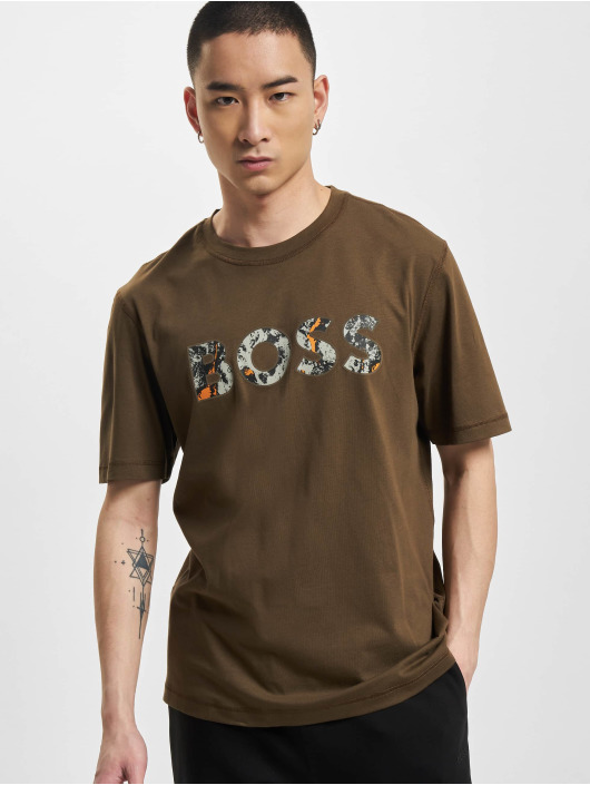 Hugo T-Shirt Teetrury 2 Relaxed Fit Logo Artwork brown