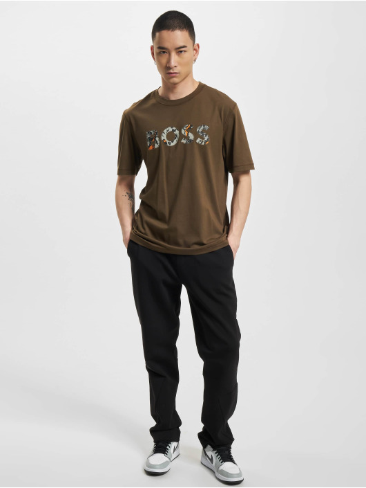 Hugo T-Shirt Teetrury 2 Relaxed Fit Logo Artwork brown