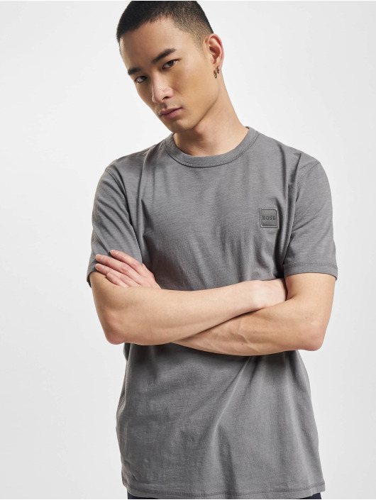 Hugo t-shirt Tegood Regular Fit Logo Patch grijs
