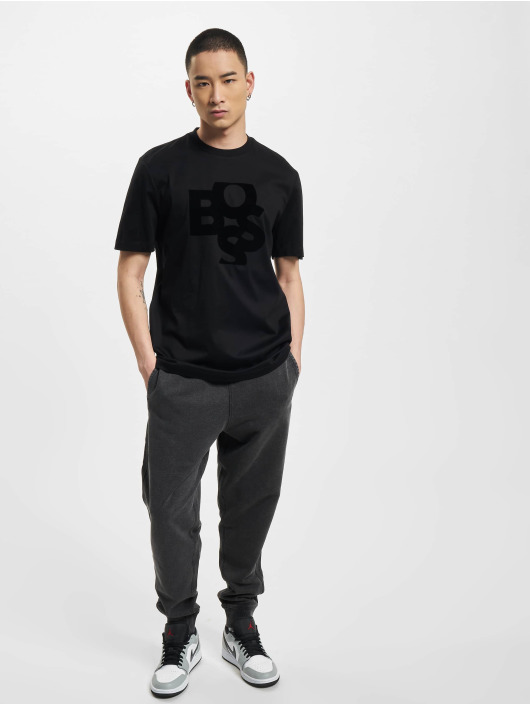 Hugo T-shirt Tiburt 309 Shaken Logo Print nero