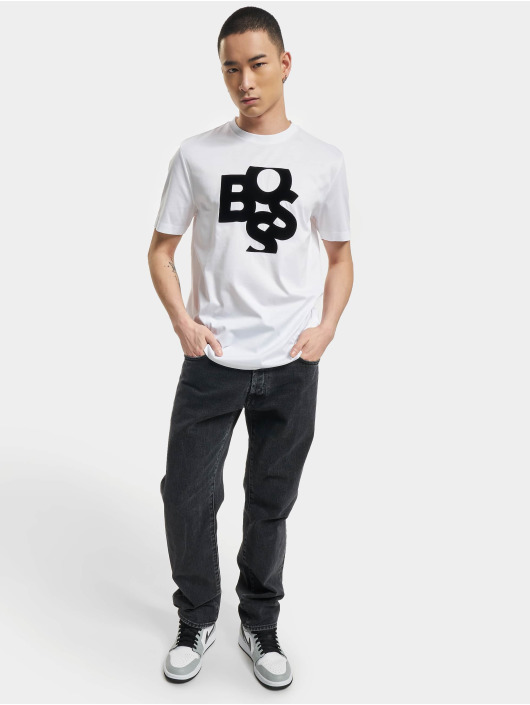 Hugo T-shirt Tiburt 309 Shaken Logo Print vit