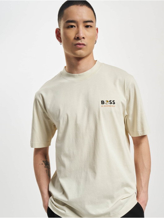 Hugo T-shirt Tegenerated Relaxed Fit Logo Artwork vit