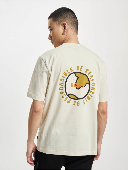 Hugo T-shirts Tegenerated Relaxed Fit Logo Artwork hvid