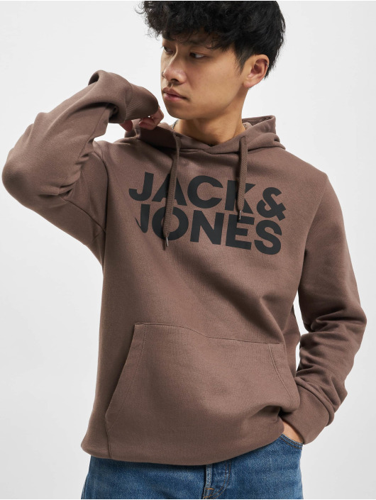 Jack & Jones Hoody Crop Logo braun