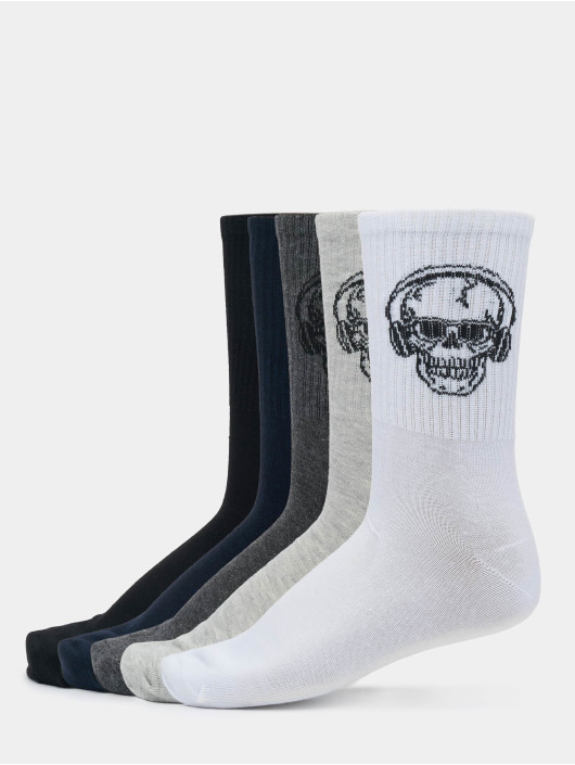 Jack & Jones Sukat Skull Socks 5 Pack valkoinen