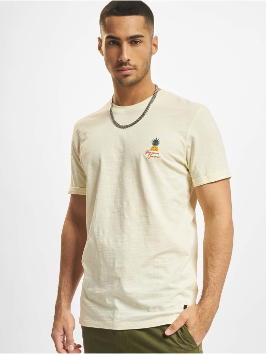 Jack & Jones T-paidat Tropic Embroidery Crew Neck keltainen