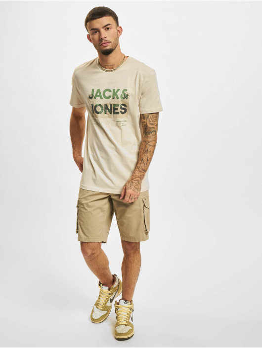 Jack & Jones T-Shirt Trek Logo Crew Neck beige