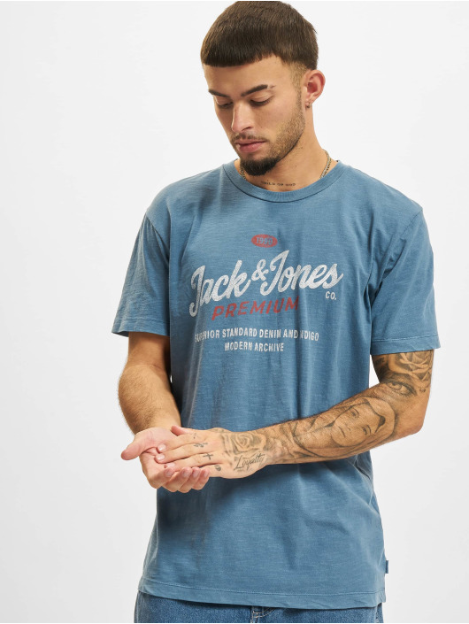 Jack & Jones Herren T-Shirt Blucarlyle Print Crew Neck in blau