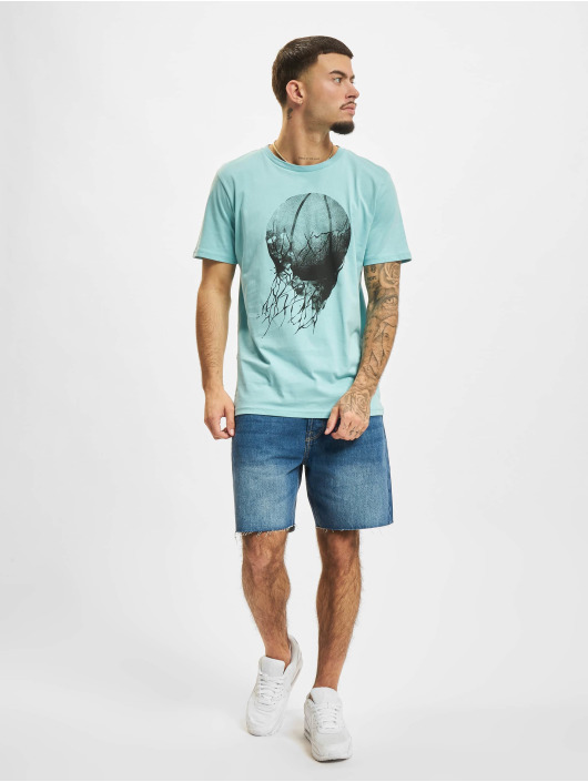 Jack & Jones T-Shirt Graphic Crew Neck bleu