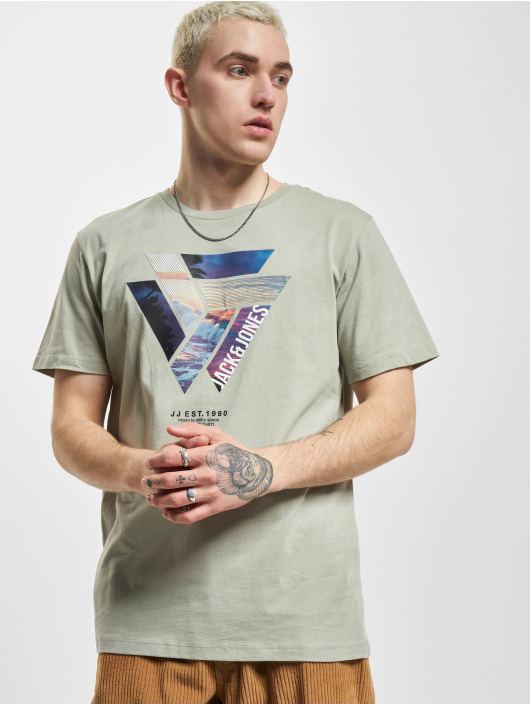 Jack & Jones T-Shirt Tresor Crew Neck grau
