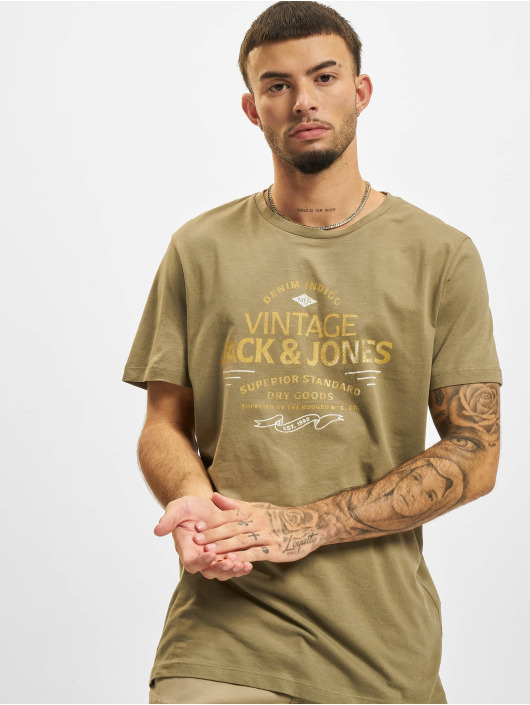 Jack & Jones t-shirt Blubooster Crew Neck khaki