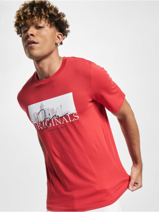 Jack & Jones t-shirt Joshua Photo Crew Neck rood