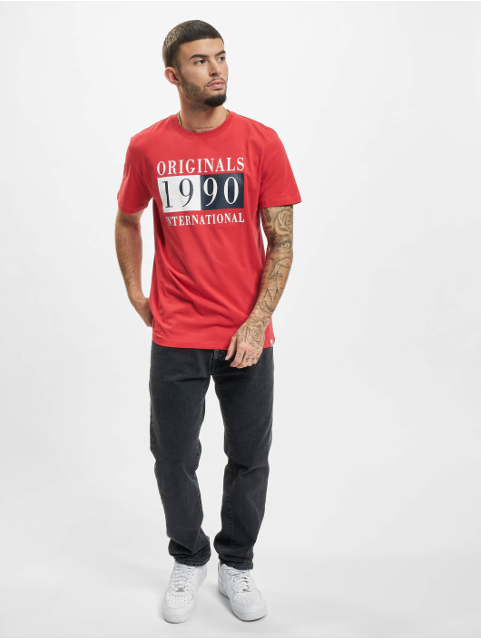 Jack & Jones T-Shirt International Crew Neck rouge