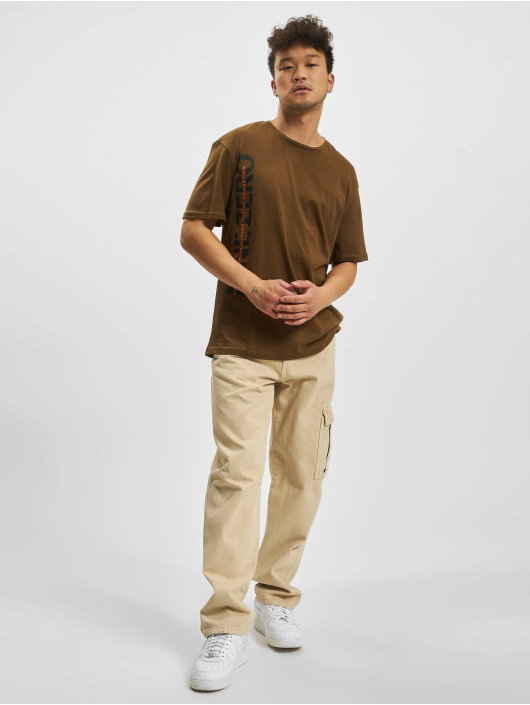 Jack & Jones T-shirts Mapping Text Crew Neck brun