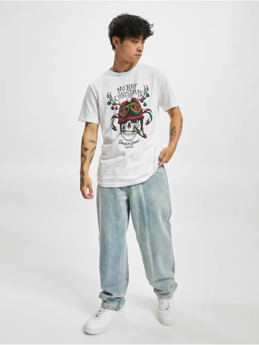 Jack & Jones T-shirts Claus Crew Neck Xmas hvid