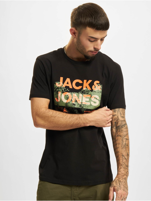 Jack & Jones T-skjorter Trek Logo Crew Neck svart