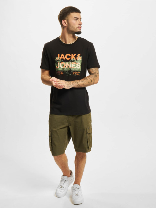 Jack & Jones Tričká Trek Logo Crew Neck èierna