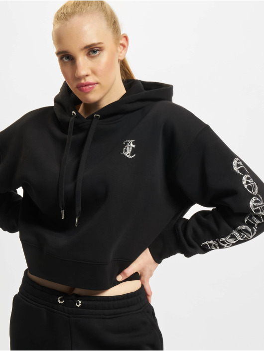 Juicy Couture Damen Hoody Capital Diamante Graphic Fleece in schwarz Juicy Couture Damen Hoody Capital Diamante Graphic Fleece in schwarz