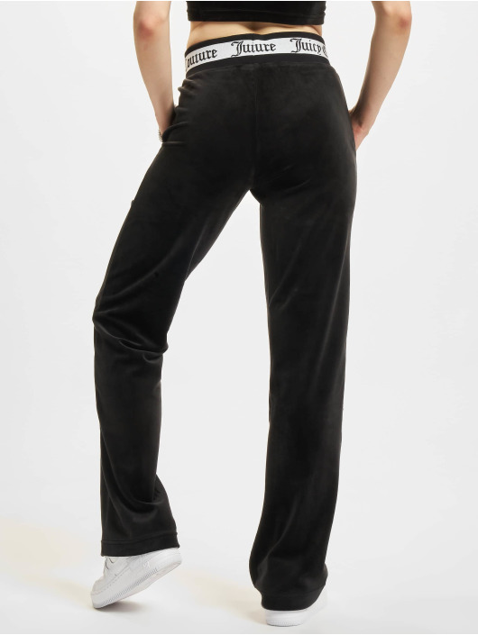 Juicy Couture Jogging Velour Stripe Trouser With Rib noir