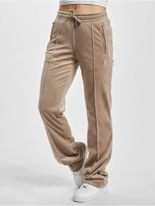 Juicy Couture Pantalón deportivo Tina Velour Track Diamant Branding marrón