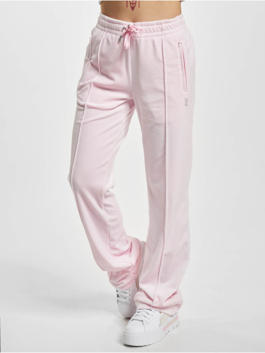 Juicy Couture Pantalón deportivo Tina Velour Track Diamant Branding rosa