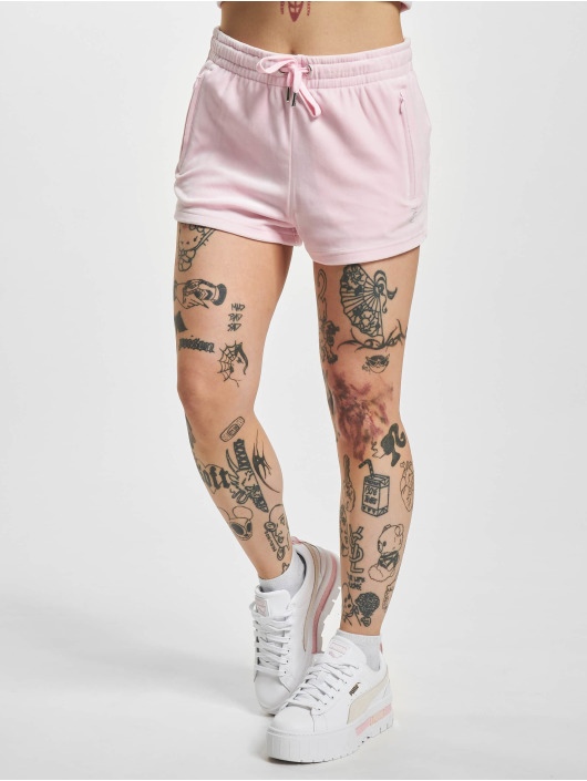 Juicy Couture shorts Tamia Velour Track Diamant Branding rose