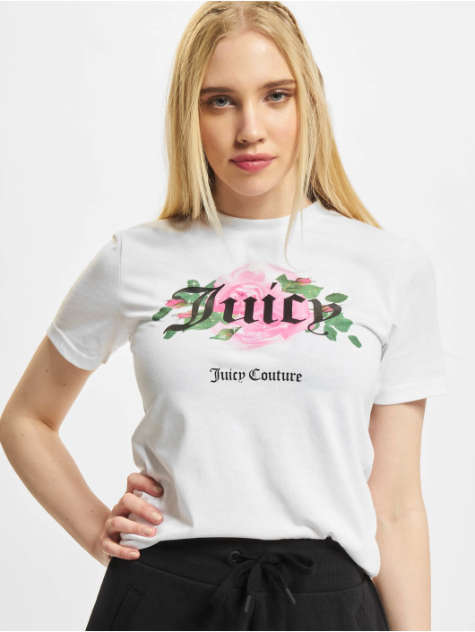Juicy Couture T-Shirt Boyfriend Fit Hyper Floral Graphic blanc