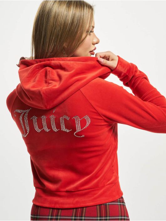 Juicy Couture Vetoketjuhupparit Velour punainen