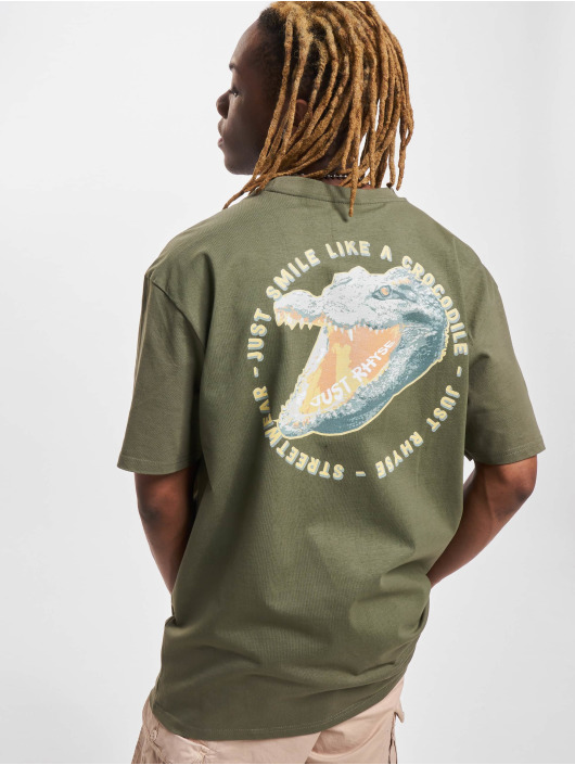Just Rhyse Herren T-Shirt CrocodileSmile in olive