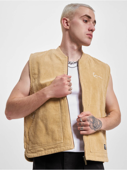 Karl Kani Bodywarmer Chest Signature Corduroy beige