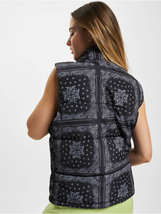 Karl Kani Bodywarmer Retro Paisley Puffer zwart