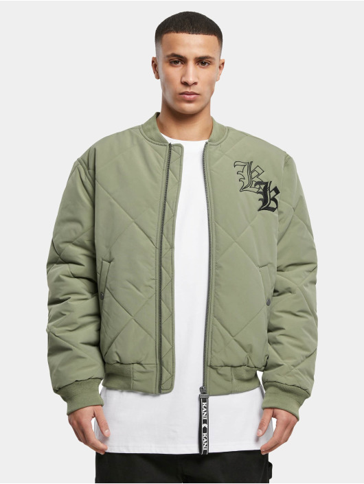 Karl Kani Bomberjacke OG Old English Quilted grün