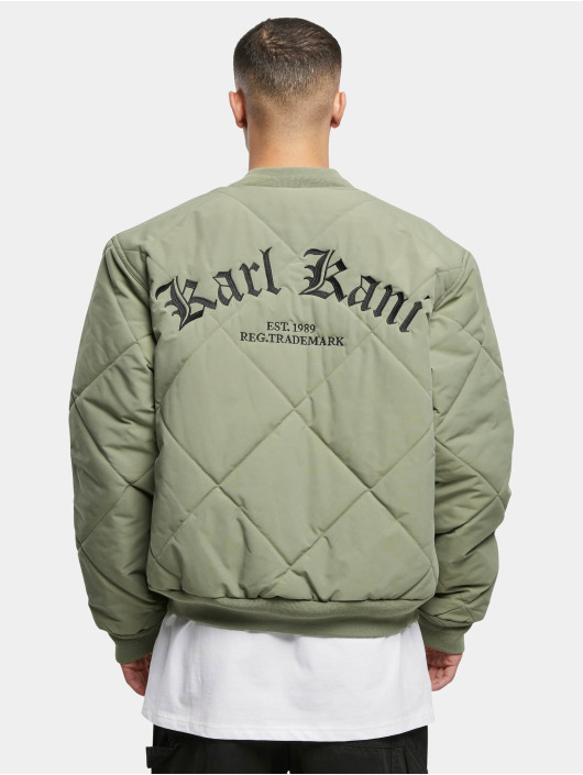 Karl Kani Bomberjacke OG Old English Quilted grün